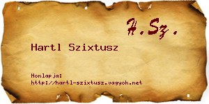 Hartl Szixtusz névjegykártya